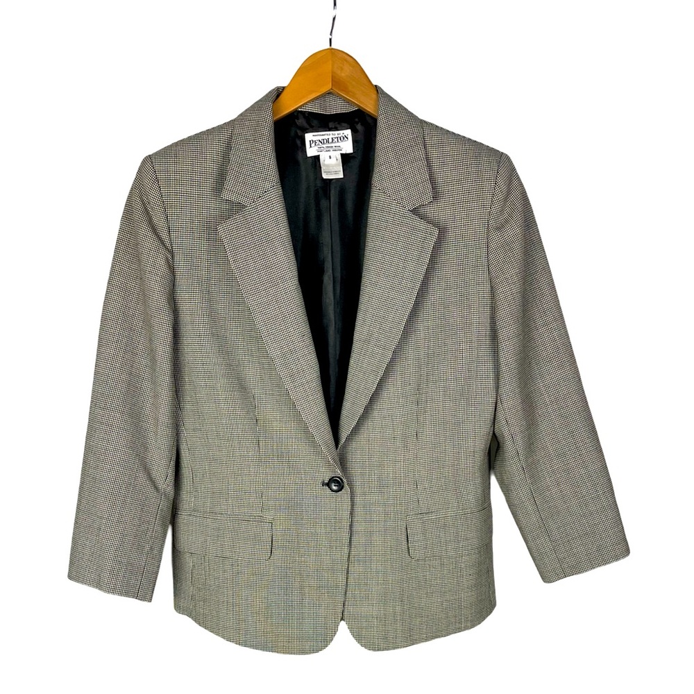 Pendleton One Button Short Houndstooth Lightweigh… - image 1